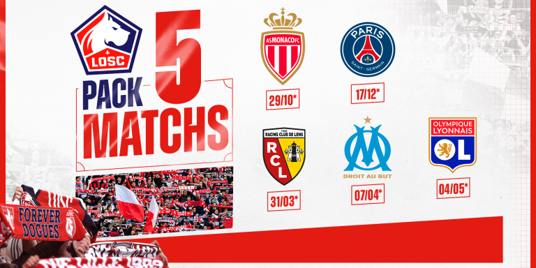 ASM, PSG, RCL, OM, OL : Foncez sur le pack 5 matchs ! | LOSC