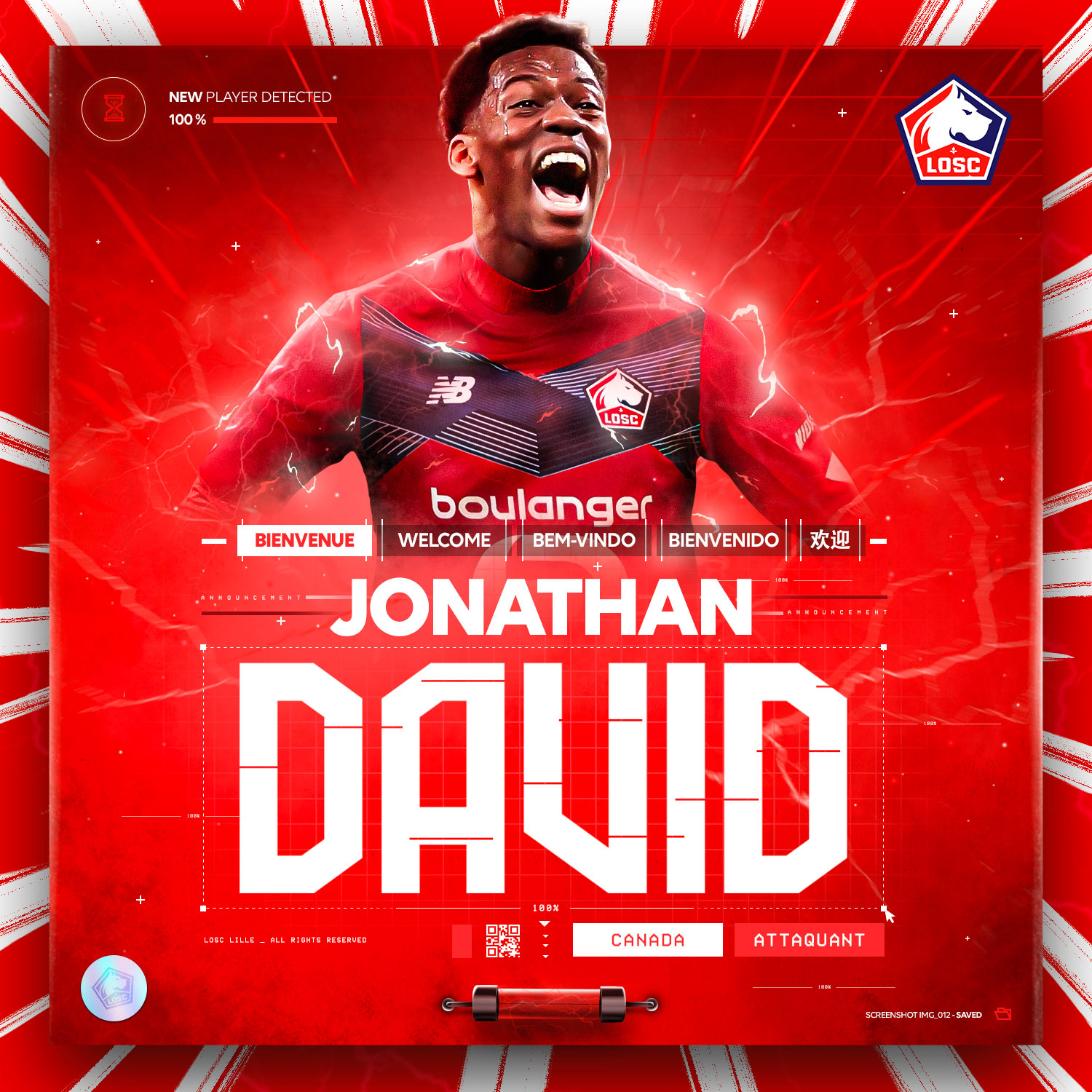 Maillot officiel Jonathan David